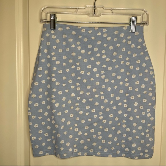 Nordstrom Blue Ditsy Floral Bodycon Mini Skirt S - Picture 9 of 14